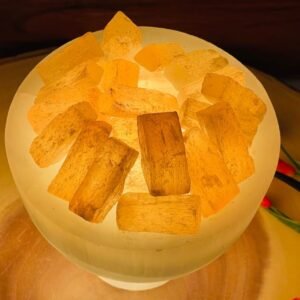 Orange fire bowl lamp