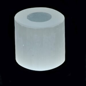 Selenite Round Candle Holder