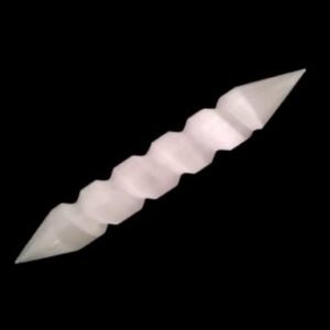 Selenite Wand Spiral pointed at both end