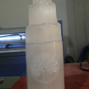 Selenite Lamp engraved 1