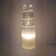 Selenite Twin Lamp