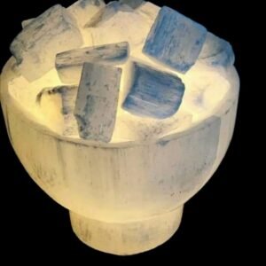 wholesale white selenite fire bowl lamp with white selenite